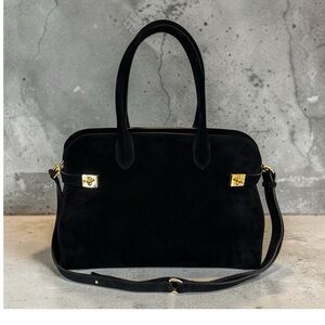 Claudia Firenze Suede Satchel Shoulder Bag Made In Italy